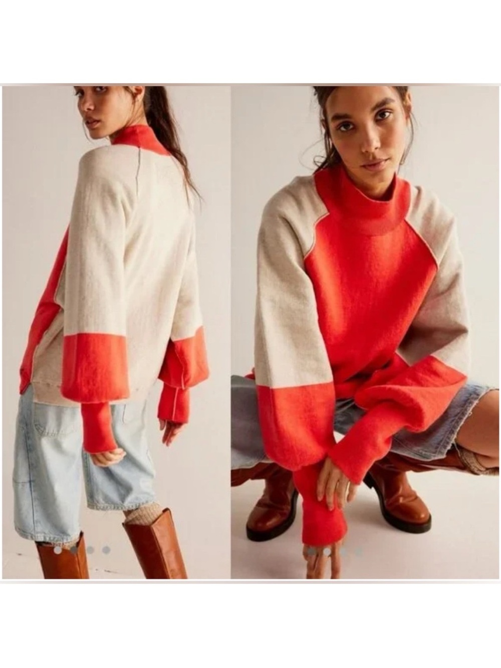 🤍 Free People | We The Free | Dayton Pullover Cherry Almond Size Small